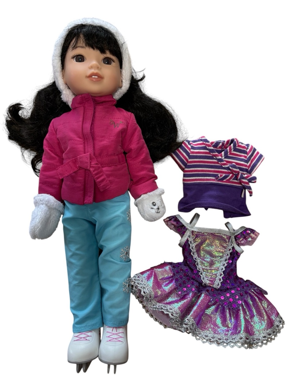 AMERICAN GIRL WELLIE WISHERS DOLL AND EXTRA CLOTHES